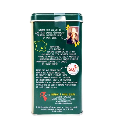 Boîte métal collection Lentille verte du Puy A.O.P. 500g - Côté 2 - Sabarot