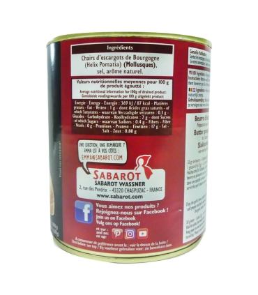 Escargots de Bourgogne 8 douzaines - Sabarot