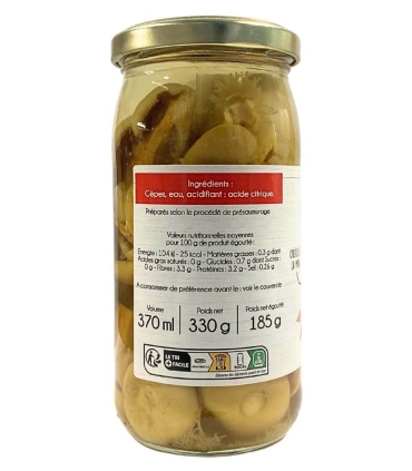 Champignons - Cèpes extra en bocal 185g - Sabarot
