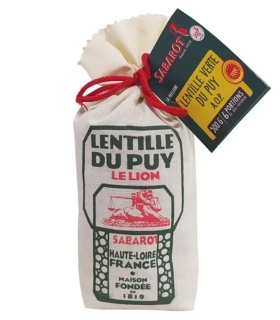 Légumes secs et lentilles - Pochon lentilles vertes du Puy A.O.P - Sabarot
