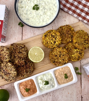 Recette apéro avec préparation pour Galettes végétales - Quinoa et boulgour aux légumes du soleil Sabarot