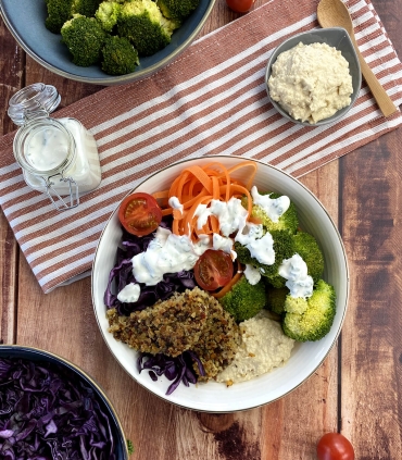 Recette bowl avec préparation pour Galettes végétales - Trio de Lentilles à l'Indienne Sabarot