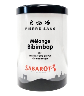 Céréales et graines - Mélange pour Bibimbap boîte collection recto - collaboration Pierre Sang / Sabarot