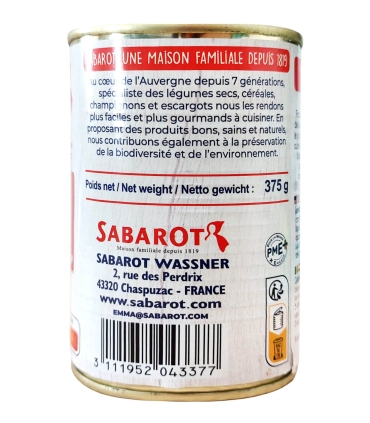 Champignons - Jus de cèpes conserve 375g côté - Sabarot