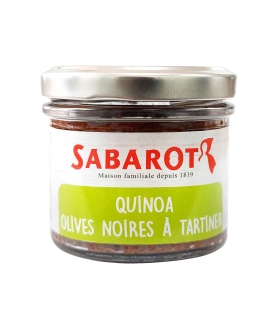 Épicerie et cadeaux - Apéritifs - Quinoa Olives noires à tartiner 105g -Sabarot
