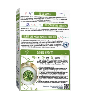 Cereals and seeds - Bamboo rice 400g back - Sabarot