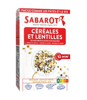 Cereals and seeds - Cereals & lentils 400g box - Sabarot