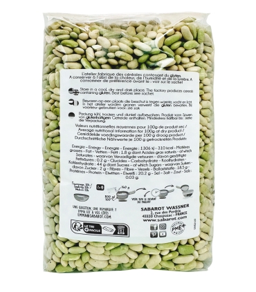 Légumes secs - Flageolets verts 1kg verso - Sabarot