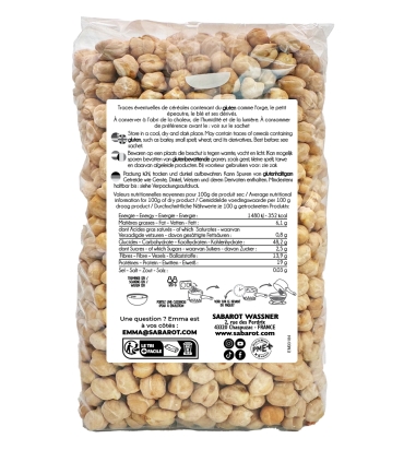 Dried pulses - Large couscous chickpeas 1kg back - Sabarot