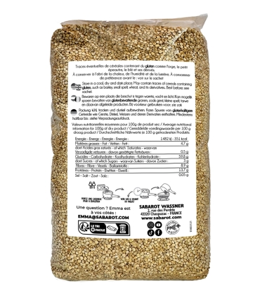 Céréales et graines - Quinoa blanc 1kg verso - Sabarot