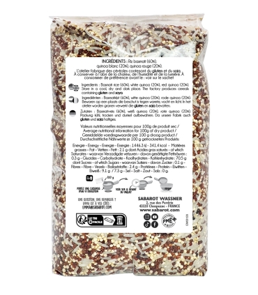 Céréales et graines - Riz des deux mondes 1Kg verso - Sabarot