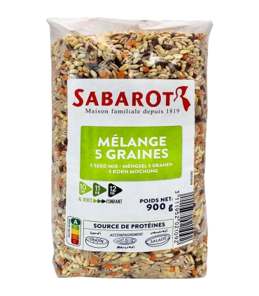Céréales et graines - Mélange 5 graines 900g - Sabarot