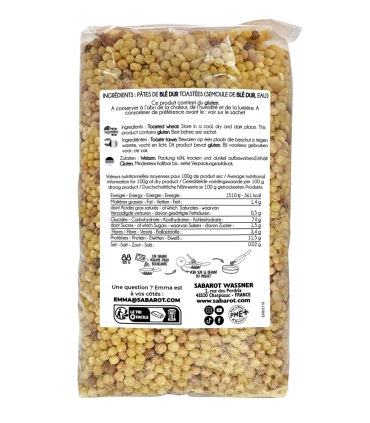 Cereals and seeds - Fregola sarda 950g verso - Sabarot