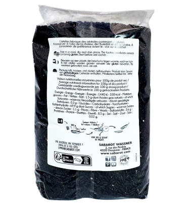 Céréales et Graines - Riz noir interdit - Sachet de 950g verso - Sabarot