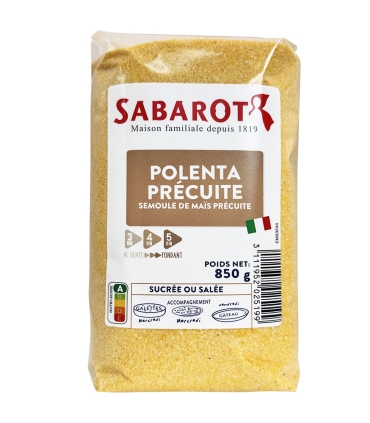 Cereals and seeds - Pre-cooked polenta - 850g bag - Sabarot