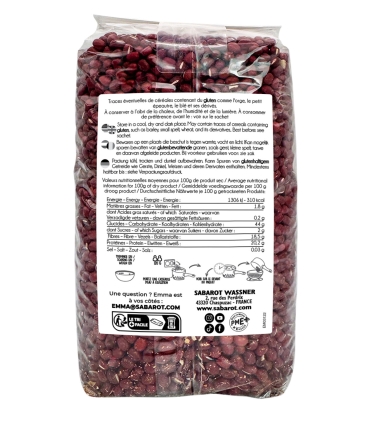 Légumes secs - Haricots azuki - Sachet 1kg - Sabarot