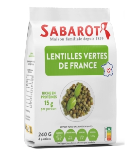 Green lentils from France - Paper bag 240g - Sabarot