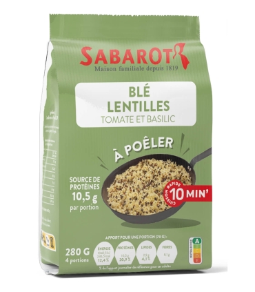 Mélange à poêler "Blé, Lentilles, Tomate et Basilic" - Sachet 280g