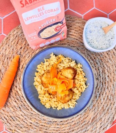 Mélange à poêler "Blé & Lentilles corail aux petits légumes" - Sachet 280g