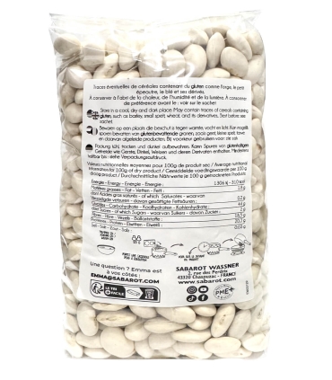 Légumes secs - Haricots secs - Haricots géants sachet 850g verso - Sabarot