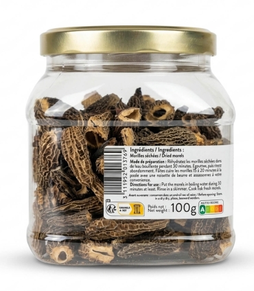 Champignons secs - Têtes de morilles / Morilles spéciales (sans queues) séchées 100g côté - Sabarot