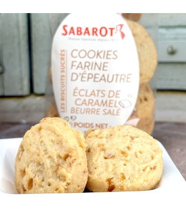 Épicerie sucrée - Cookies à la farine de Petit Épeautre du Velay et éclats de caramel au beurre salé - Sabarot