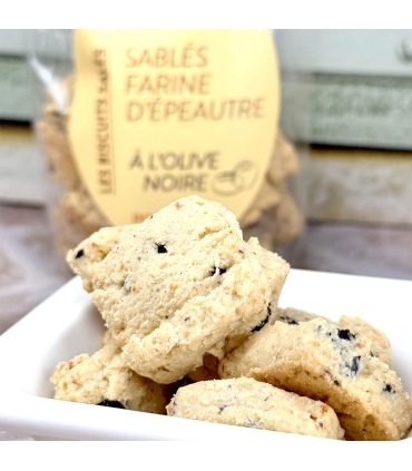 Épicerie salée - Biscuits apéritifs à la farine de Petit Épeautre du Velay et olives noires - Sabarot