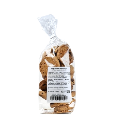 Épicerie sucrée - Cookies à la farine de Lentilles vertes du Puy et pépites de chocolat - Sachet 120g verso - Sabarot