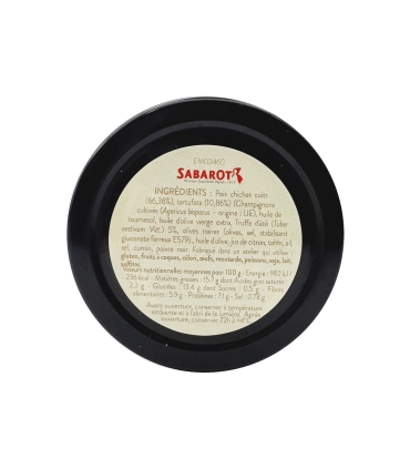 Épicerie & cadeaux - Apéritifs - Tartinade houmous & tartufata 90g couvercle - Sabarot