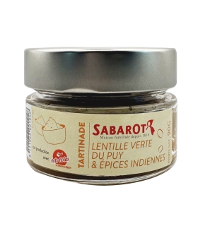 Groceries & gifts - Aperitif - Spread Le Puy green lentils & Indian spices 90g - Sabarot