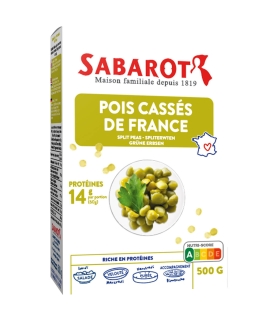 Dried vegetables - Split peas from France box 500g - Sabarot