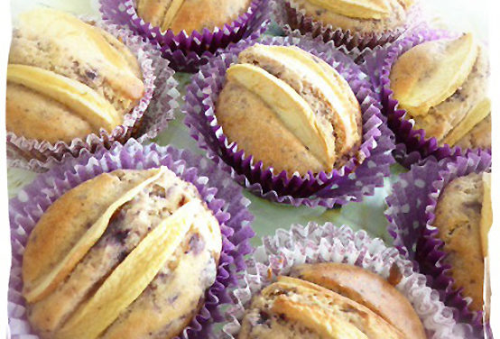 Blueberry and apple muffins