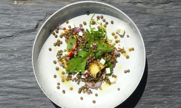 Salade de Lentilles vertes du Puy, pêche et feta