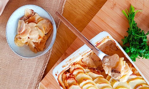 Dauphinois gratin with porcini