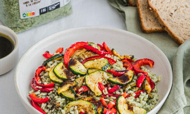 Salade de riz bambou aux légumes d&rsquo;été rôtis