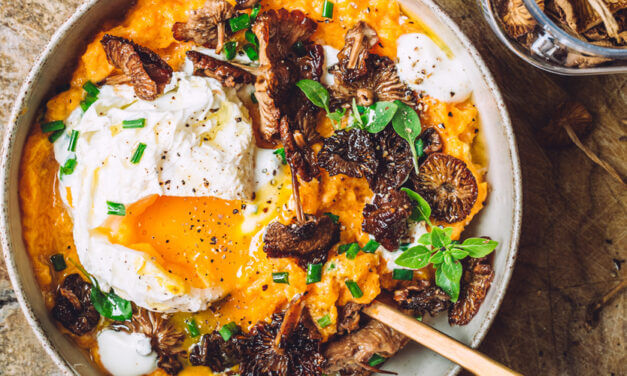 Forest eggs with pumpkin
