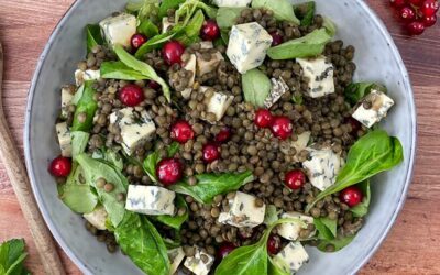 Salade de lentille verte du Puy A.O.P et fourme d’Ambert A.O.P.