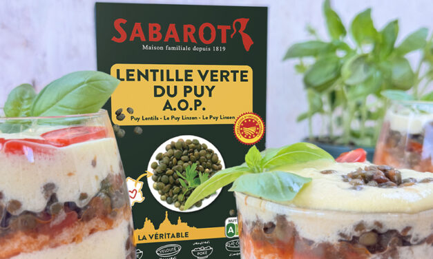 Tiramisu de Lentille verte du Puy A.O.P., tomates et mascarpone parmesan