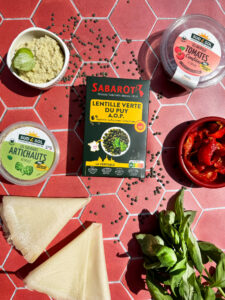 Photo ingrédients retouchées - Tartelettes_lentilles_vertes_du_puy_tomates_séchées_caviar-aubergines