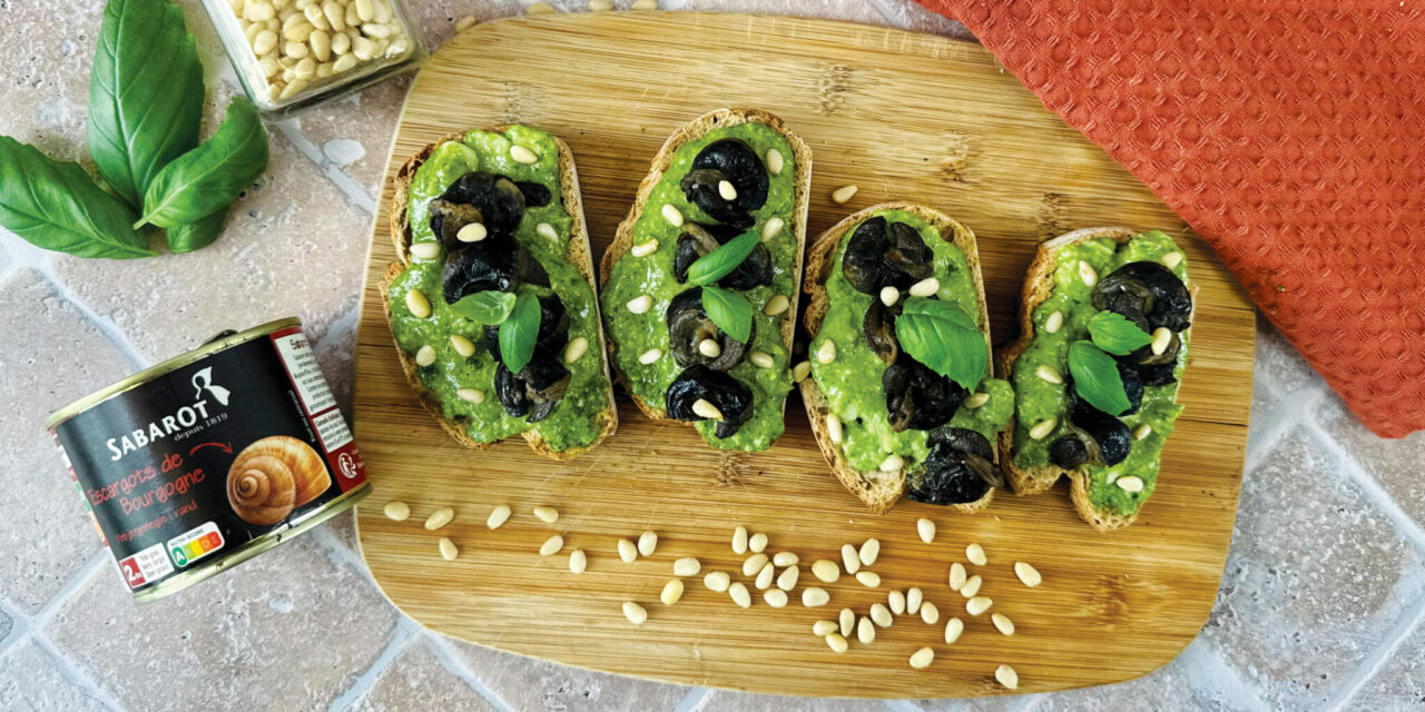 Toasts d’escargots au pesto