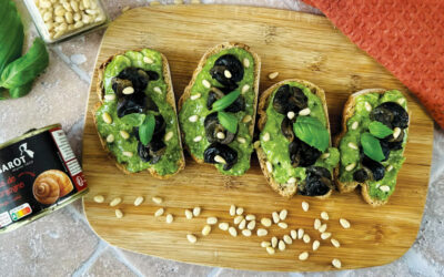 Toasts d’escargots au pesto