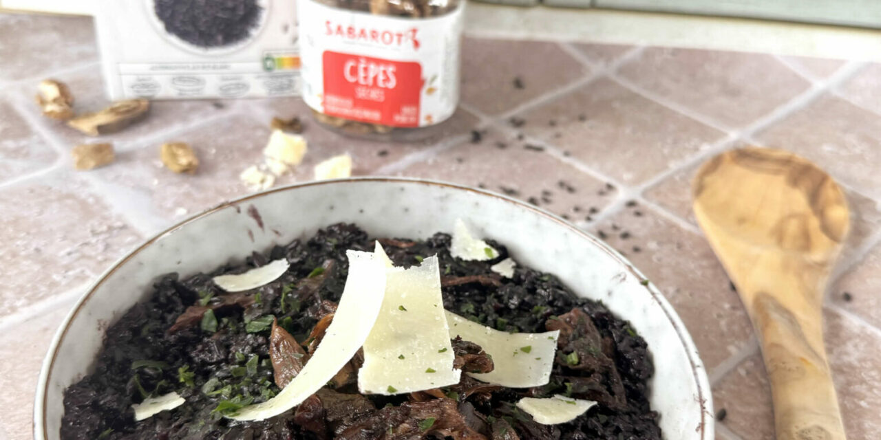 Risotto de riz noir interdit aux cèpes