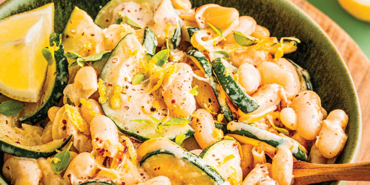 Haricots blancs crémeux aux courgettes et au citron
