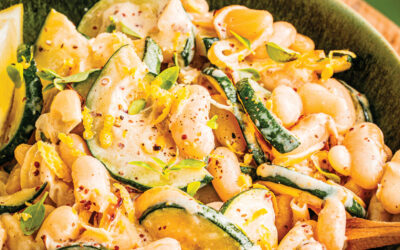 Haricots blancs crémeux aux courgettes et au citron