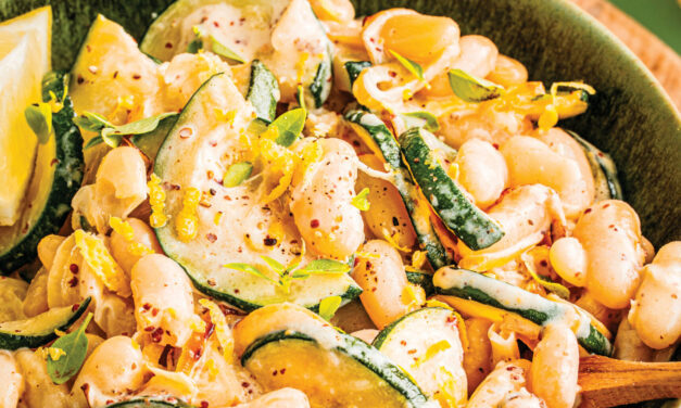 Haricots blancs crémeux aux courgettes et au citron