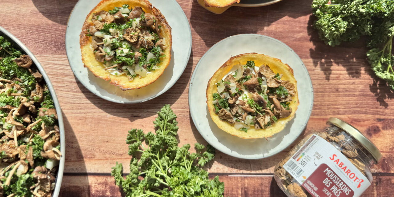 Tartelettes fondantes de pomme de terre aux mousserons et fromage frais