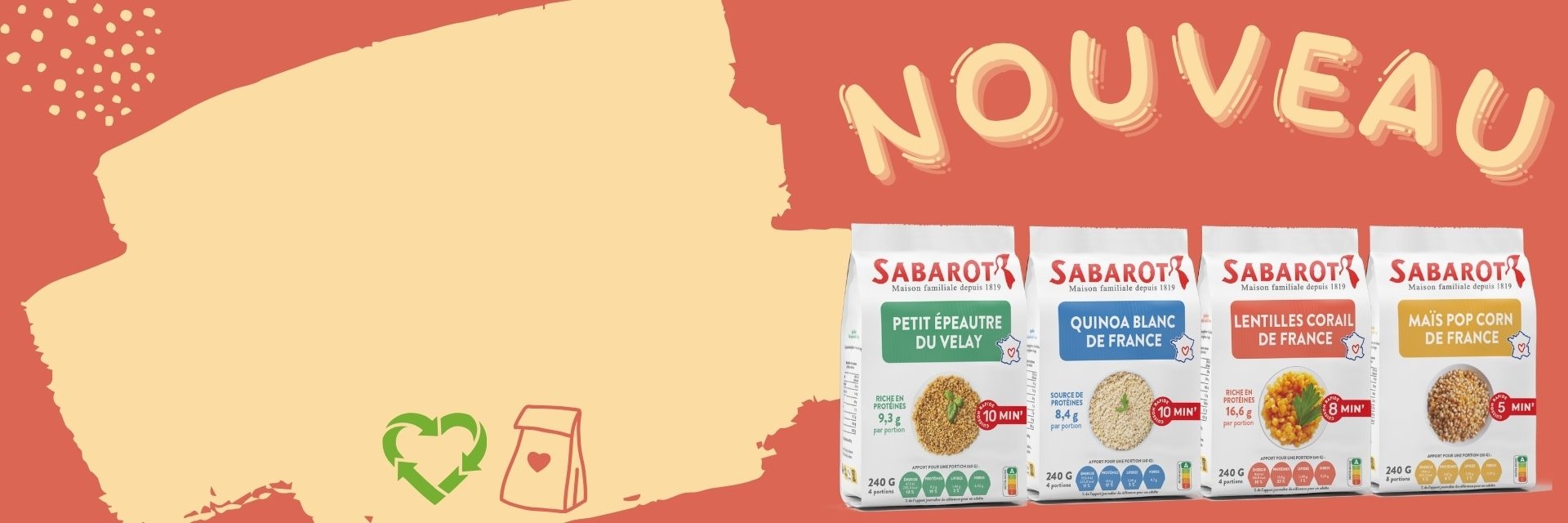 Nouveau - Légumes secs en sachets papier
